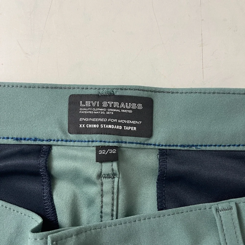 Levis Pants Mens 34x30 Green XX Chino Tech Standard Taper Performance Gorpcore